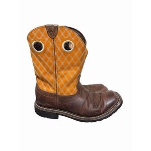 Justin Kids Western 4616JR Cowboy Leather Boots shoes sz 3.5 D